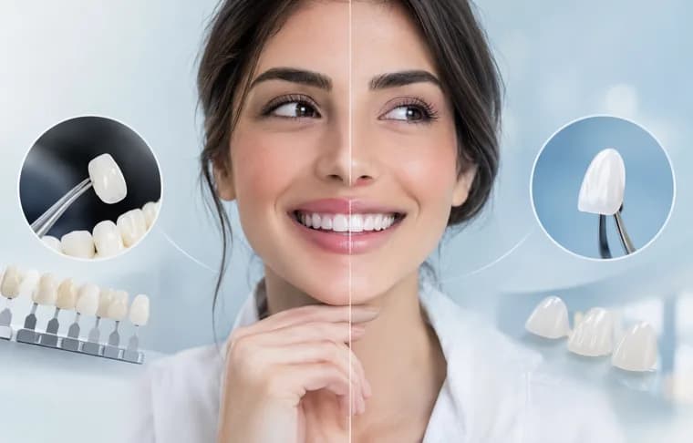 مقایسه‌ی لبخند با کامپوزیت و لمینت